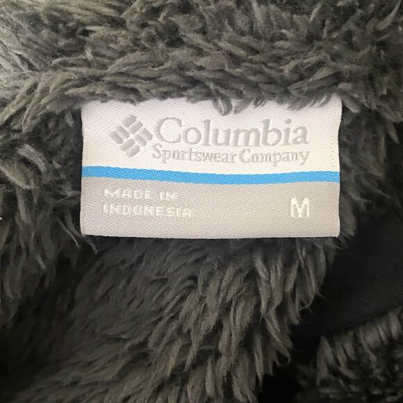 Columbia Womens Size Medium Plush Fleece Mixed Media Jacket Full Zip Black - Picture 11 of 12